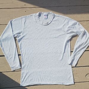 Vintage Patagonia Light Gray And White Long Sleeve Shirt Size M Made In USA